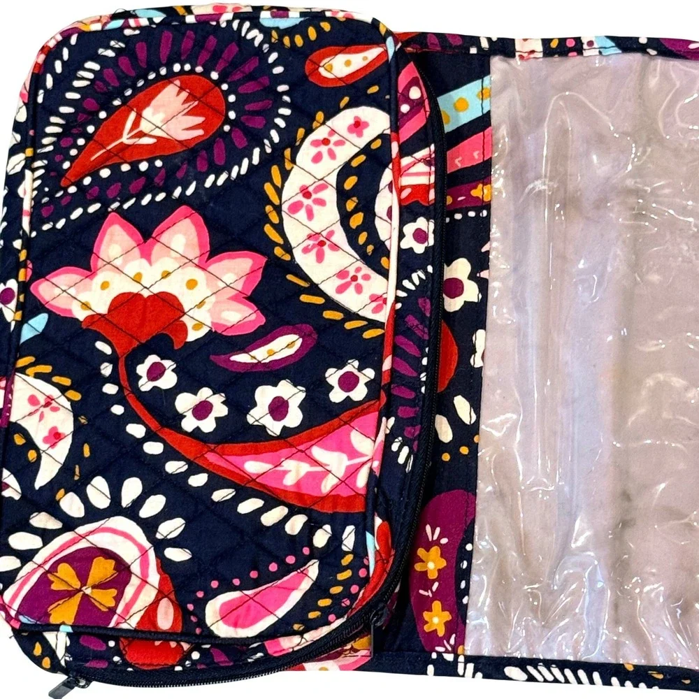 Vera Bradley Hanging Travel Organizer Quilted Navy Pink Paisley Toiletry Bag